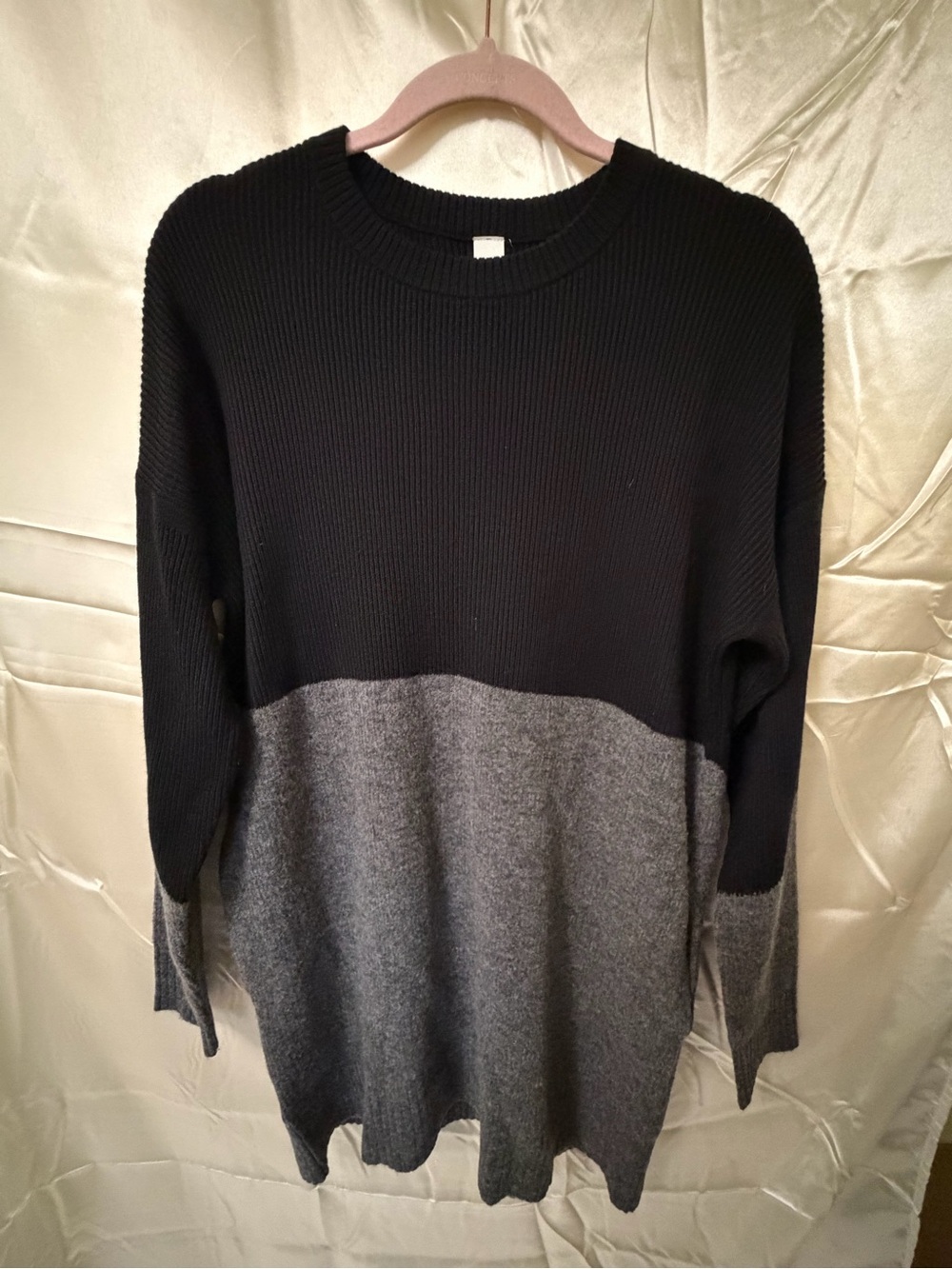 Lululemon Restful Intention Sweater M Black Gray Cashmere Blend Oversized